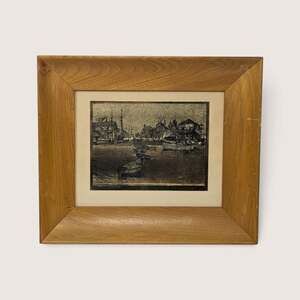 Vintage Lionel Barrymore San Pedro Gold Foil Etching